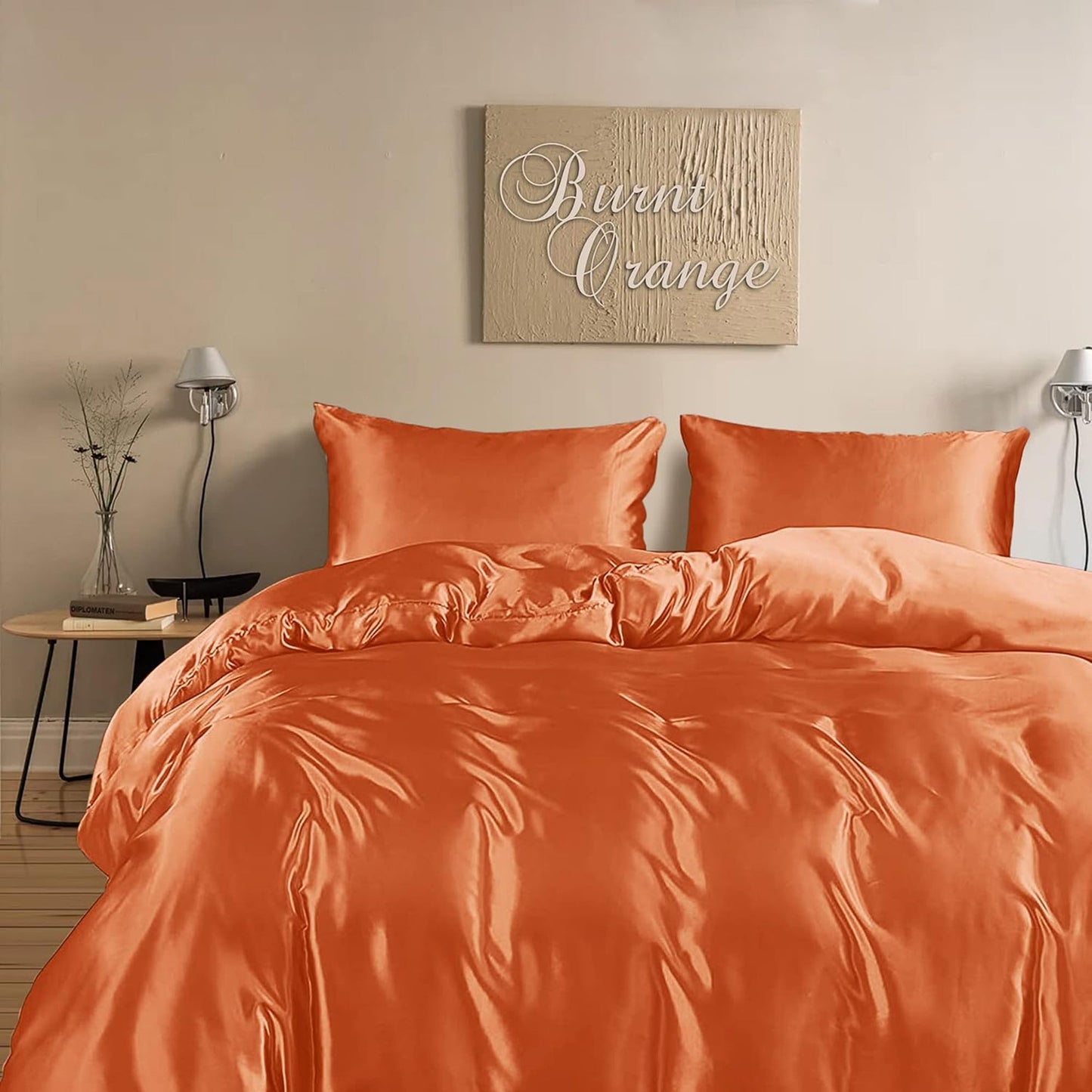 Soft Silky Smooth 100% Bamboo Cooling Breathable Quilt Cover Set - Orange