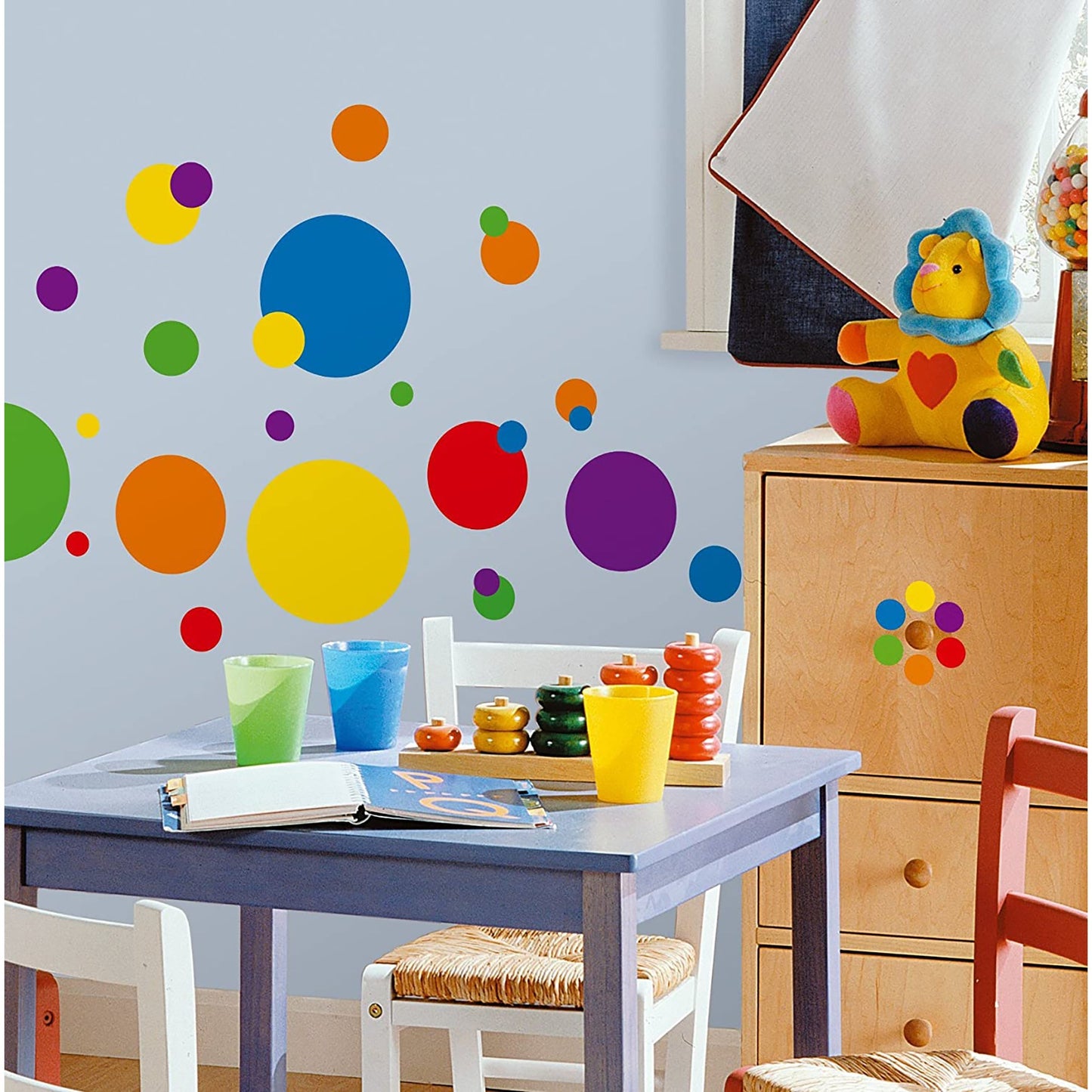 Colourful Just Dots Primary Peel and Stick Wall Decal - Multicolour