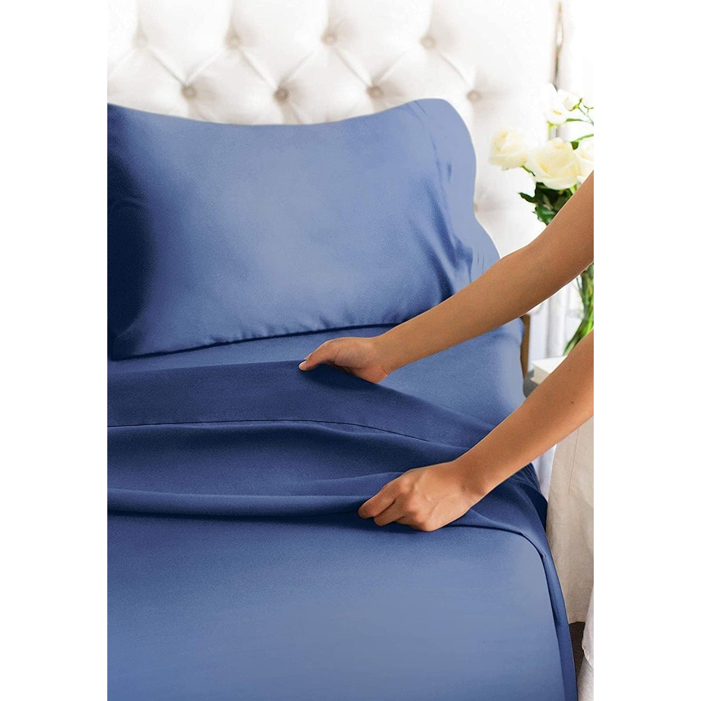 2000TC Ultra-Soft Luxury Deep Pocket Bedding Sheet Set - Royal Blue