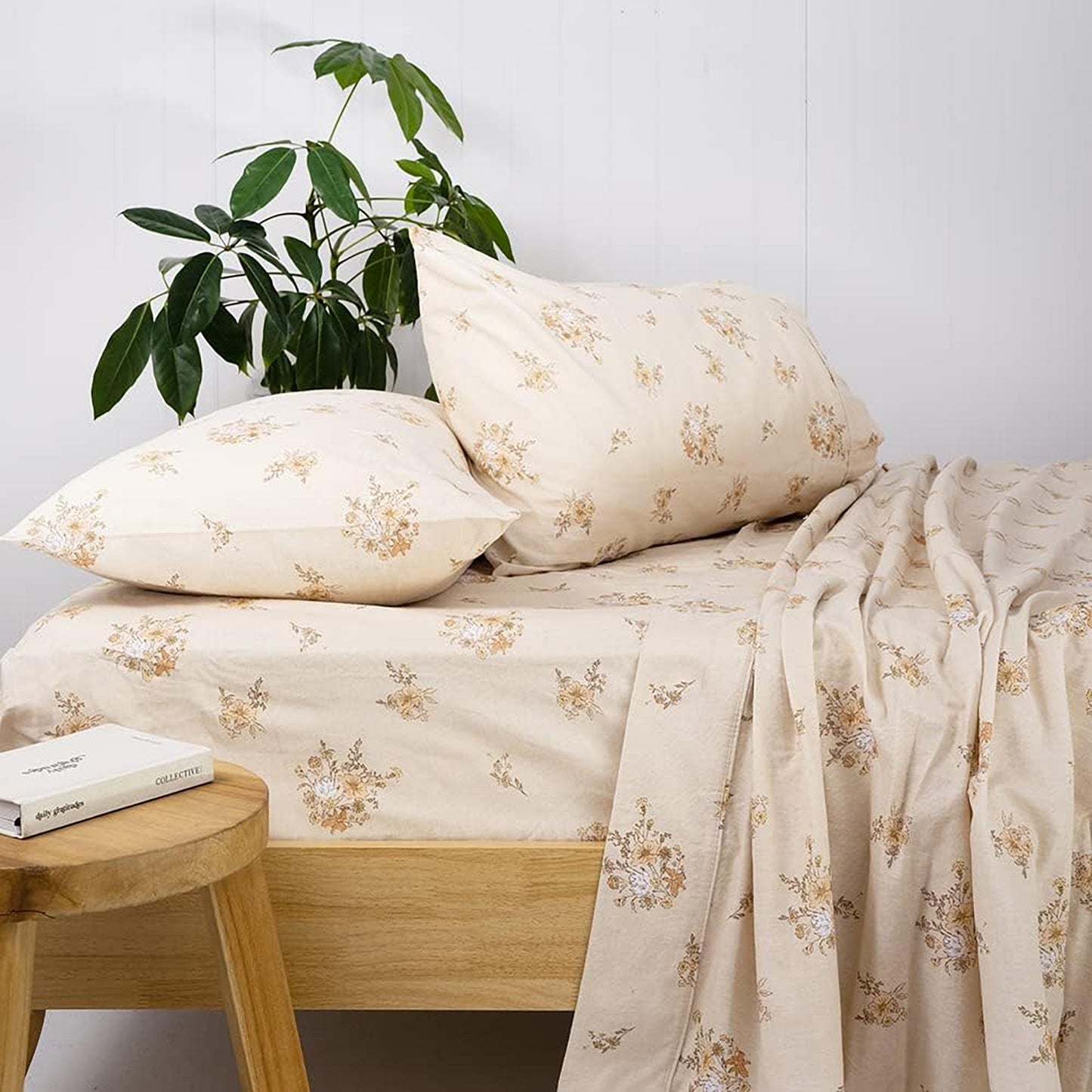Ellen Cotton Flannelette Sheet Set - Cream