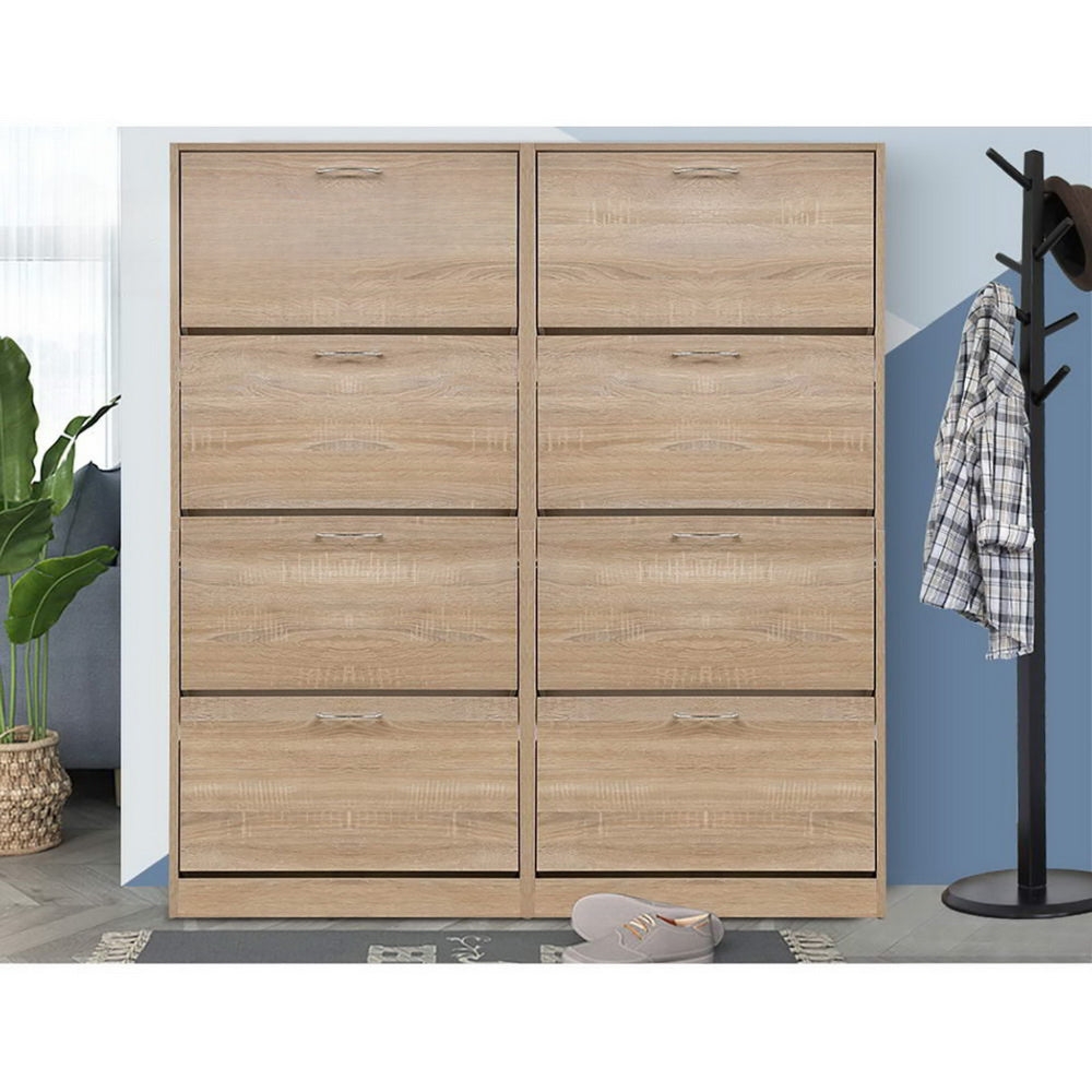 Shoe Cabinet Shoes Storage Rack Organiser 60 Pairs Wood Shelf Drawer