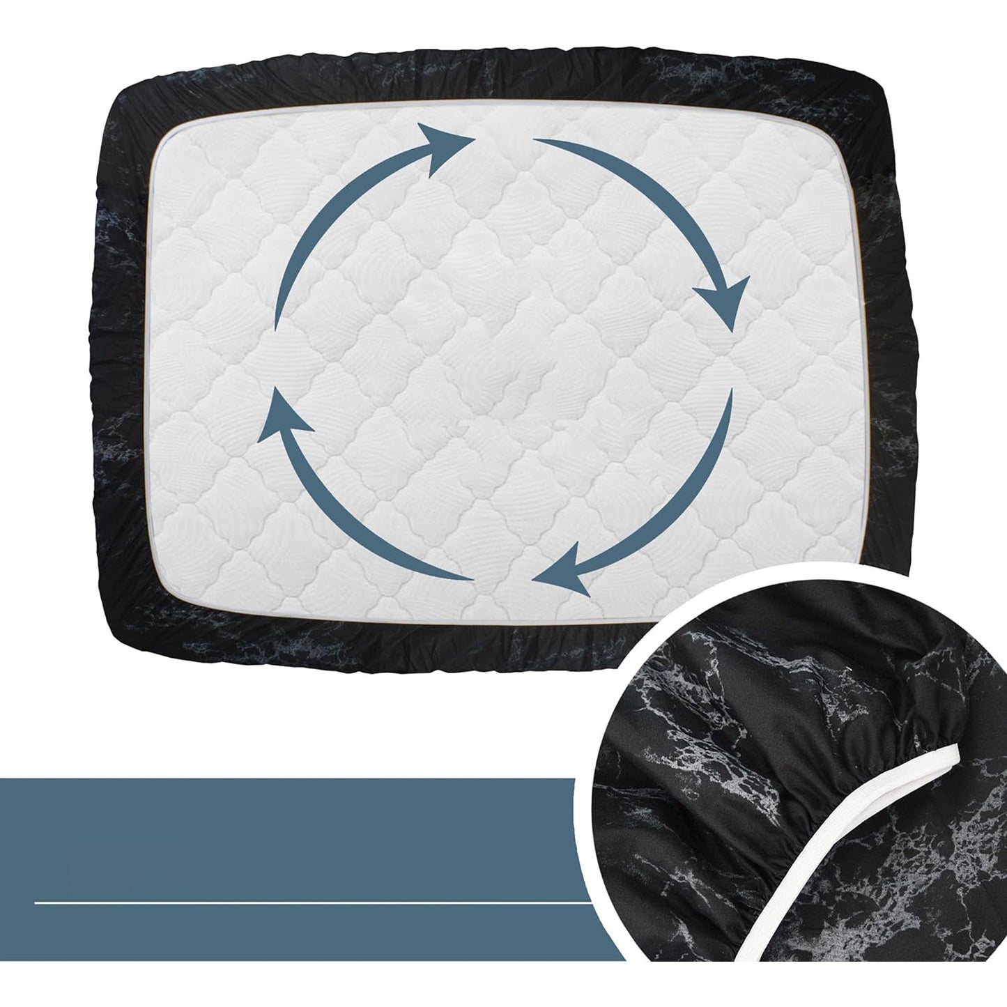 Soft and Lightweight Microfibre Deep Bed Sheet Set - Black