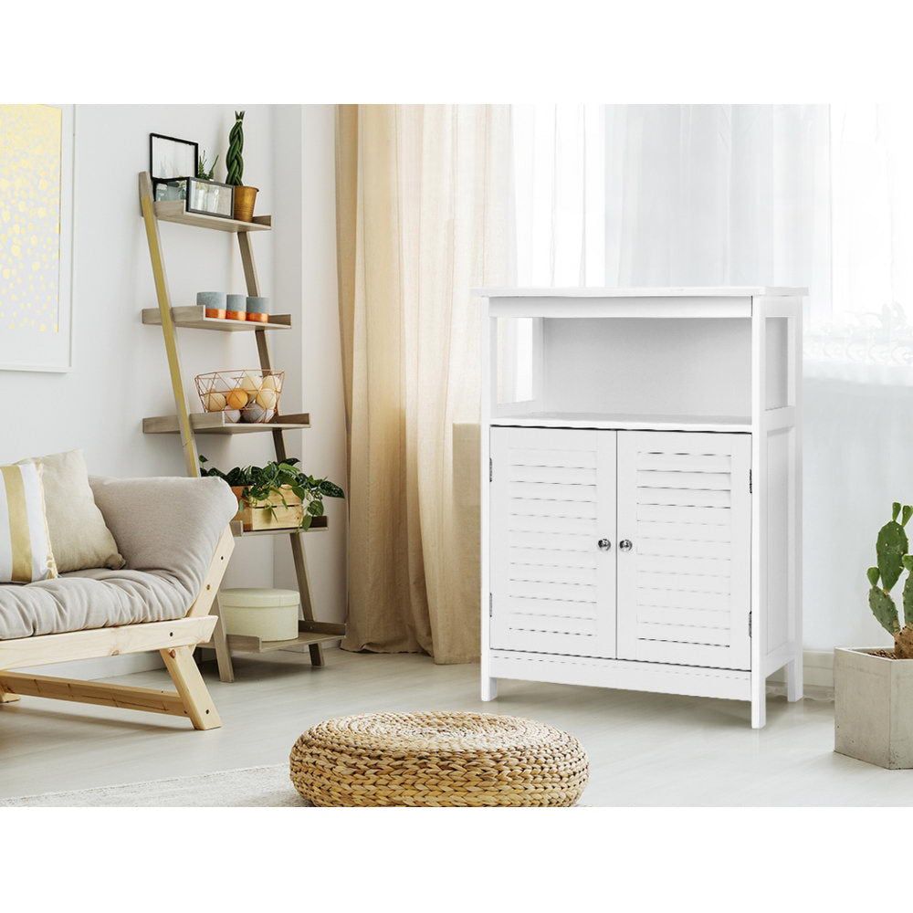 Buffet Sideboard Cabinet Kitchen Bathroom Storage Cupboard Hallway White Shelf