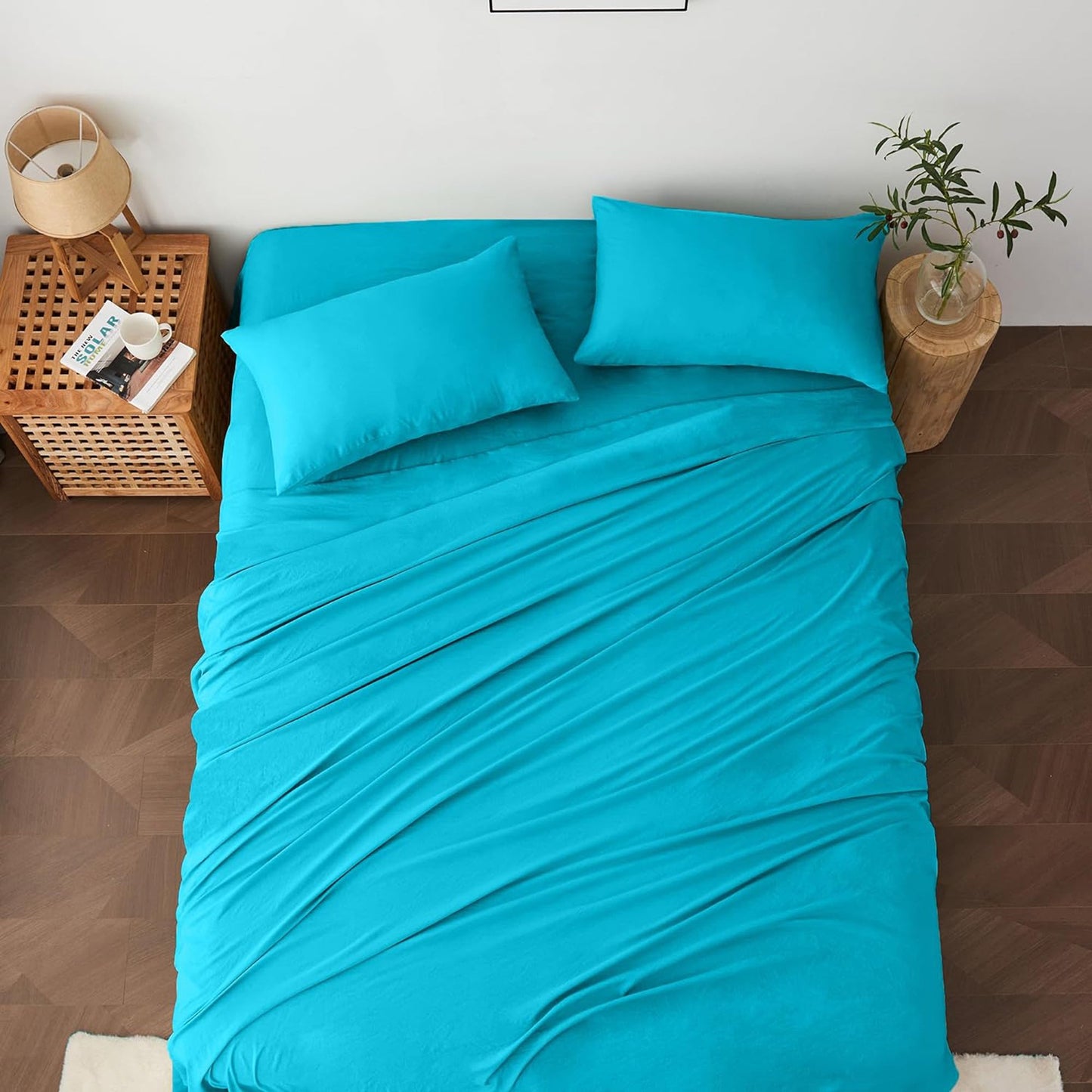 Premium 1800TC Breathable Ultra-Soft Microfibre Single Bed Sheet Set - Turquoise