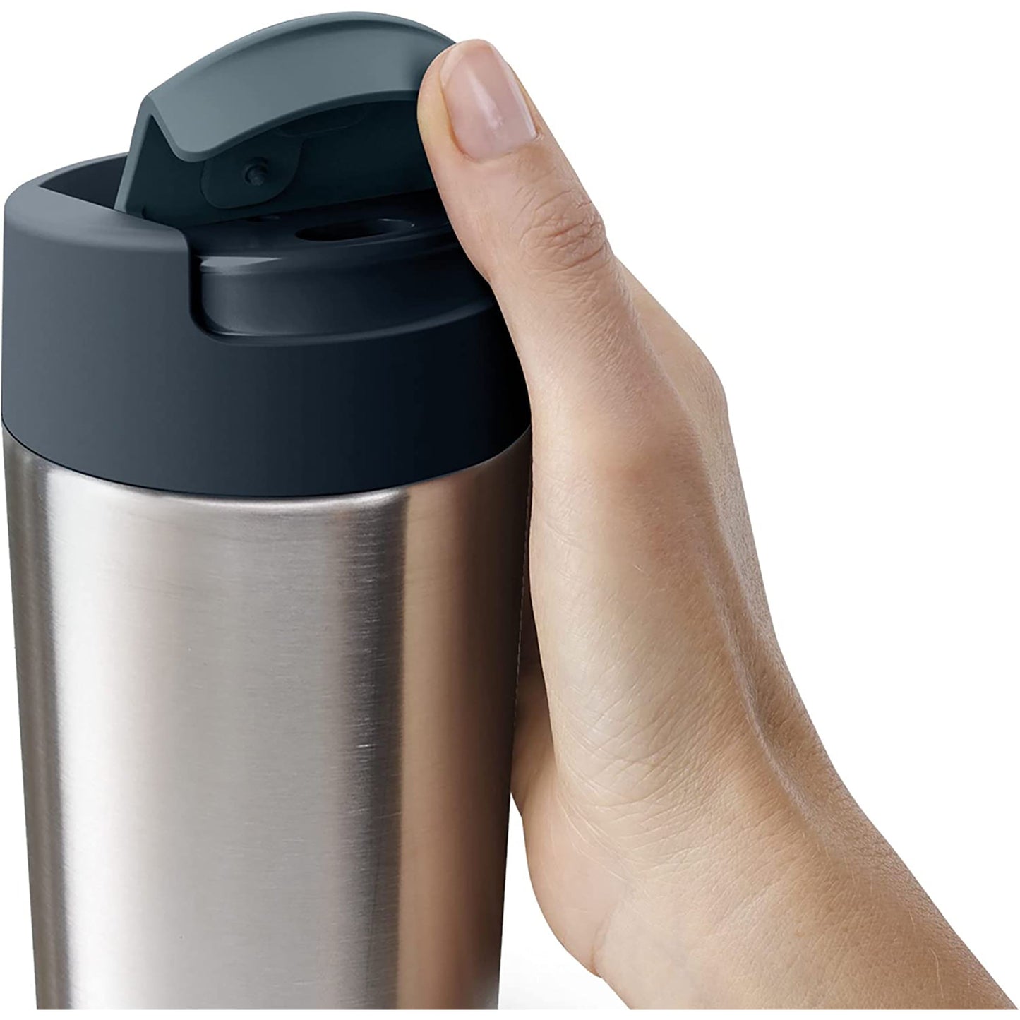 Leak Proof Sipp Travel Mug with Flip Top Cap 454 ml - Stainless Steel
