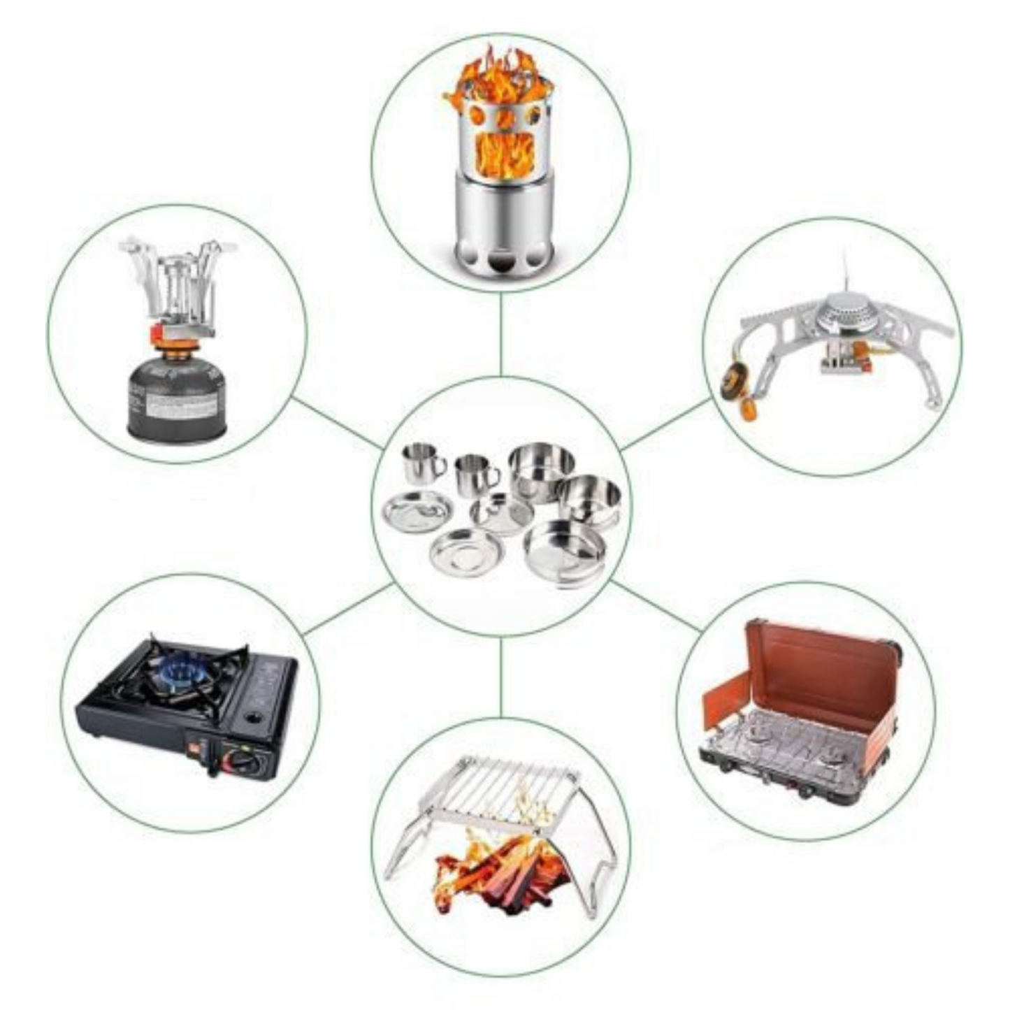 8pcs Portable Camping Cookware Set Outdoor Hiking and Family Picnic Pot and Pan Kit