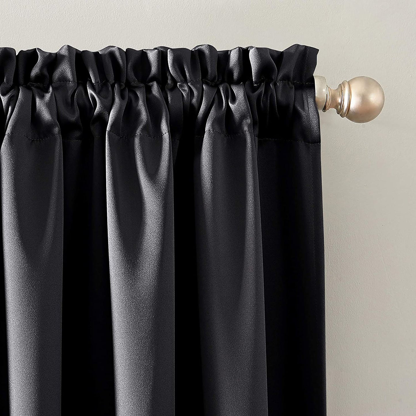 Oslo Theater Grade Extreme Total Blackout Rod Pocket Curtain Panel 52x63 Inches - Coal