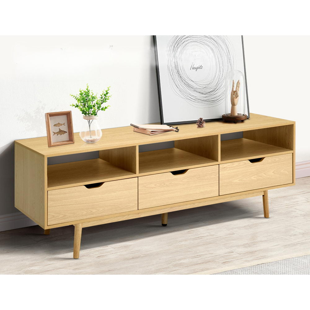 Wooden Scandinavian Entertainment Unit - Natural