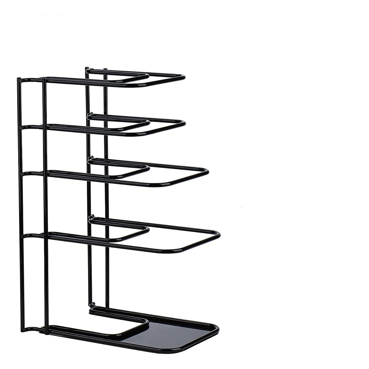 Heavy Duty Pan Organizer 5 Tier Pot and Pan Organizer Rack with Durable Steel Construction - Black
