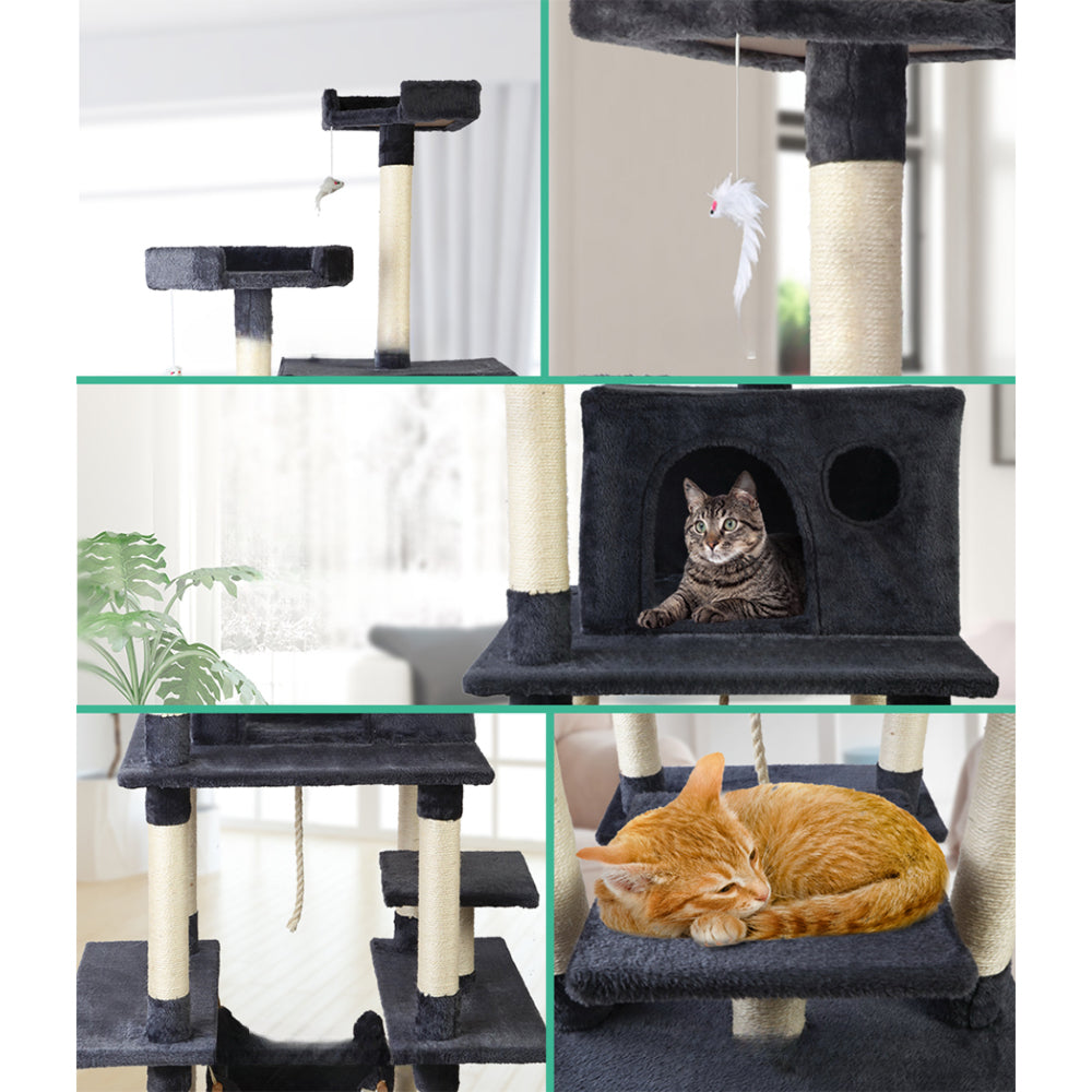 Cat Tree Scratching Post Tower House Furniture Wood - 184cm
