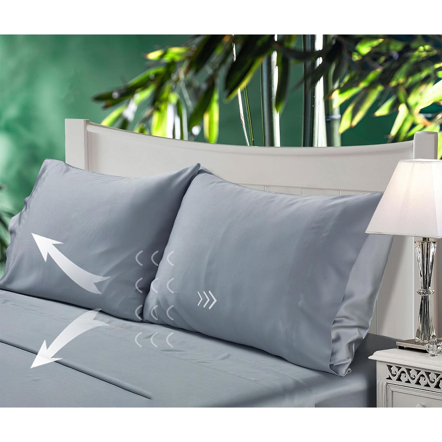 Pack Cooling Breathable Pillowcase with Envelope Closure - Smoke Blue