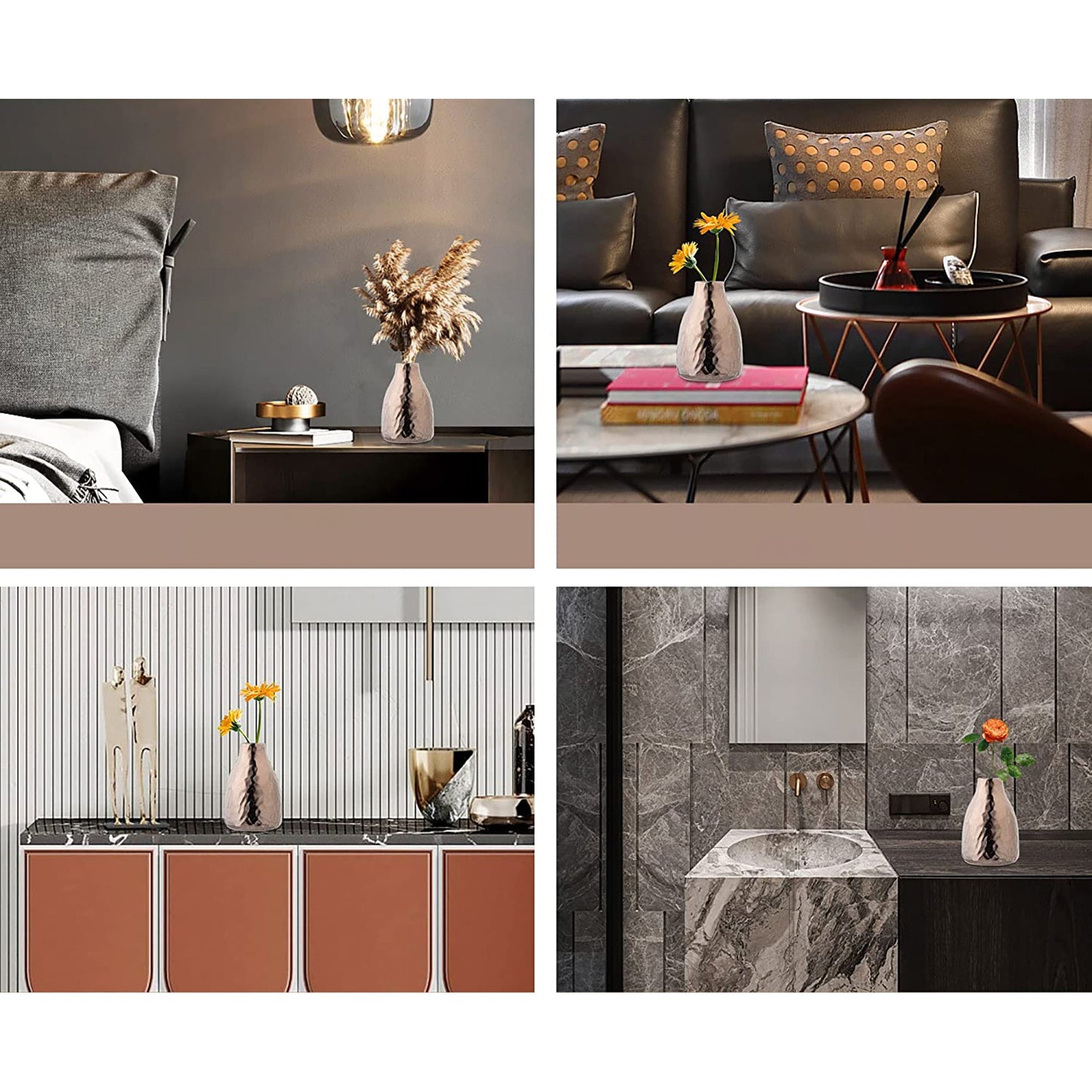 Shinning Modern Geometric Diamond Metalic Glazed Ceramic Flower Vase - 13 cm