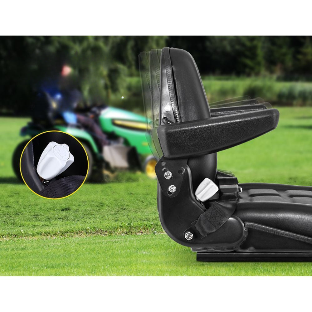 Universal Tractor Seat Forklift Suspension Backrest Truck Chair - Black
