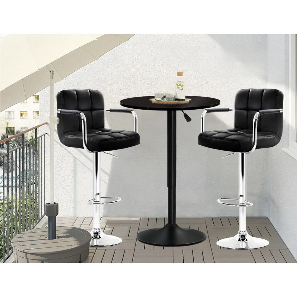Bar Table Kitchen Tables Swivel Round Metal Black