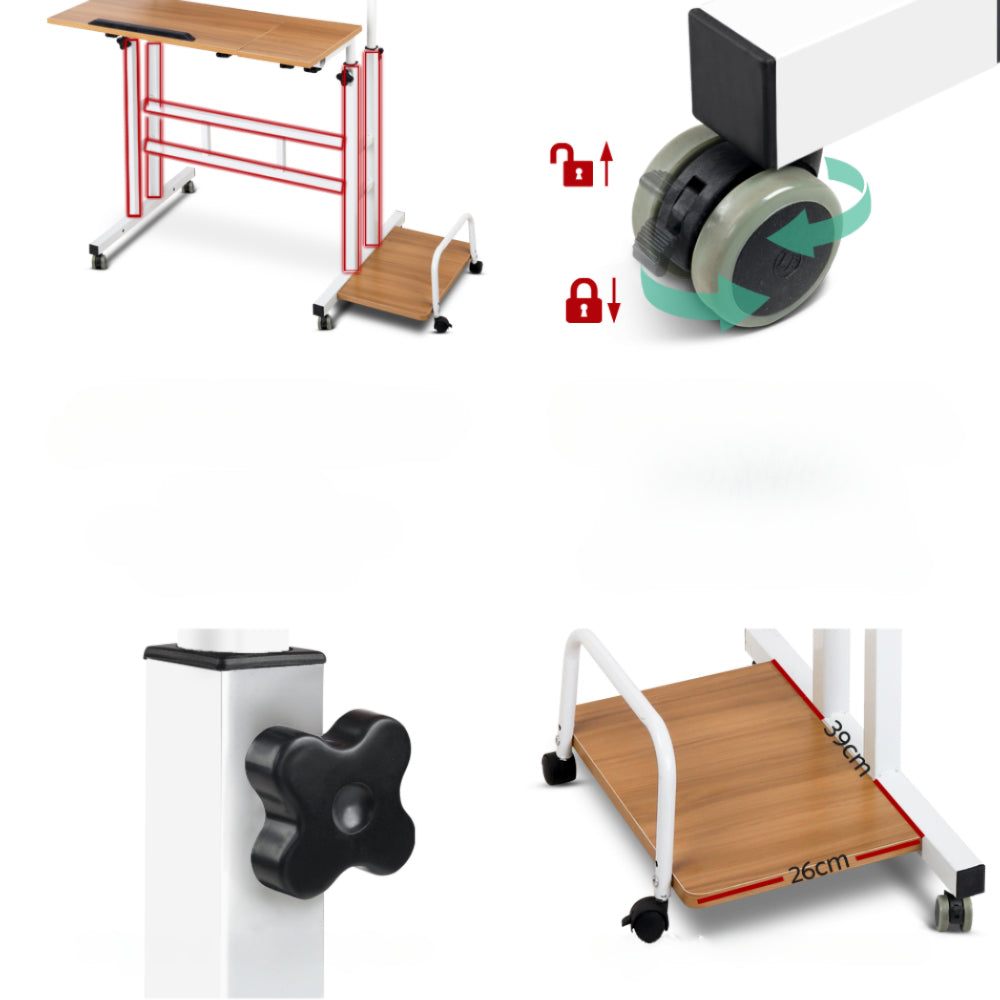 Twin Laptop Table Desk - Light Wood