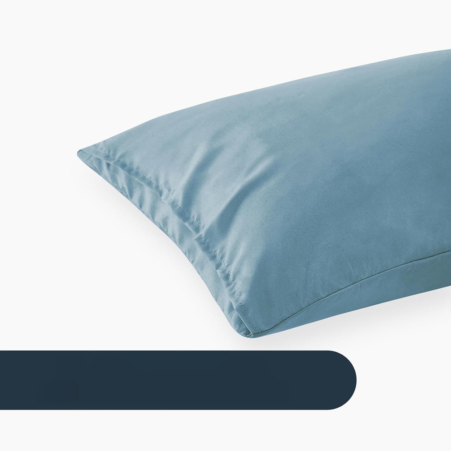 1000TC Ultra Soft Microfibre Pair of Pillowcases - Steel Blue