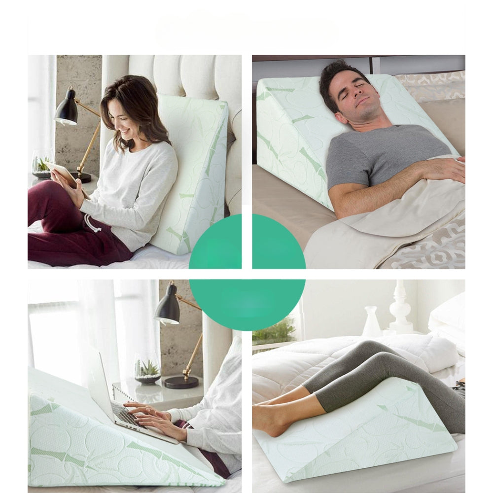 Bedding Memory Wedge Pillow Neck Back Support with Cover 2X - Bamboo