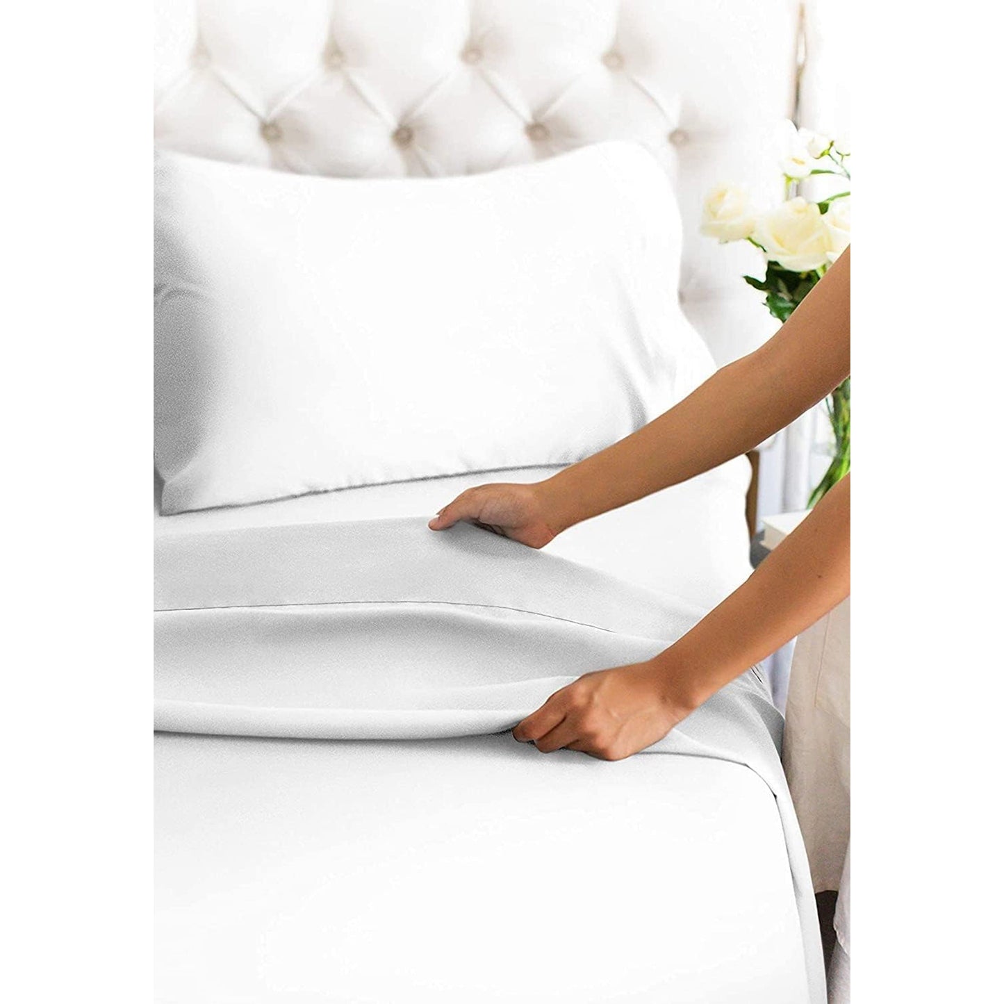 2000TC Ultra-Soft Luxury Deep Pocket Bedding Sheet Set - White