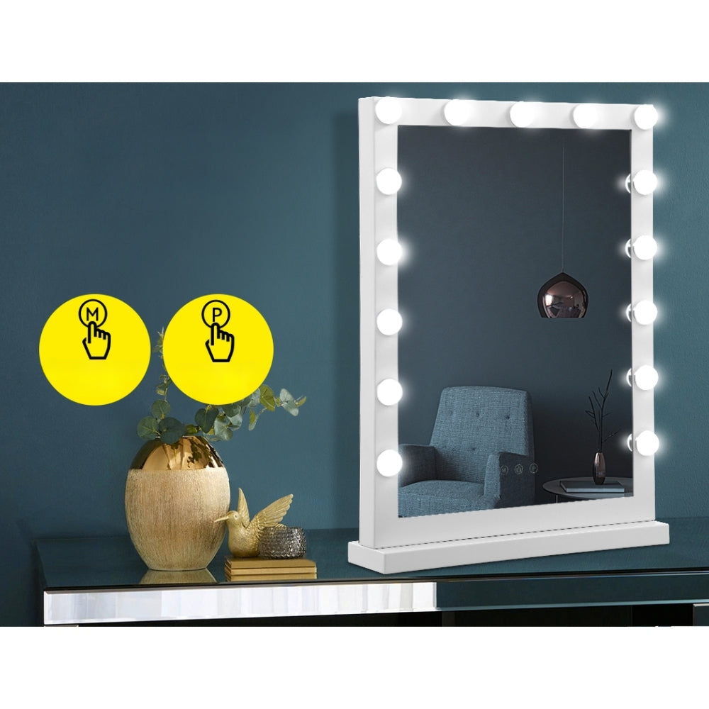 Hollywood Makeup Mirror with Light Vanity Stand - 15 LED Bulbs