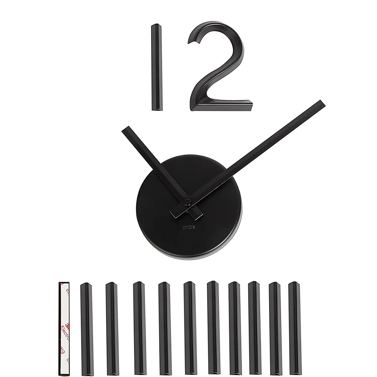 Minimalist and Modern Style Wall Mounted Clock - Black