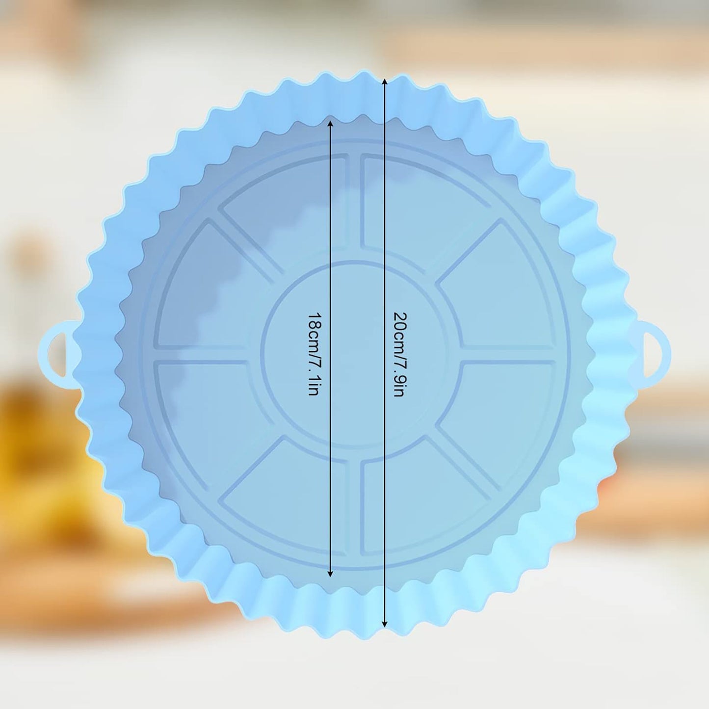 Air Fryer Reusable Non Stick Heat Resistant Silicone Pots 2 Pcs Style A - Blue