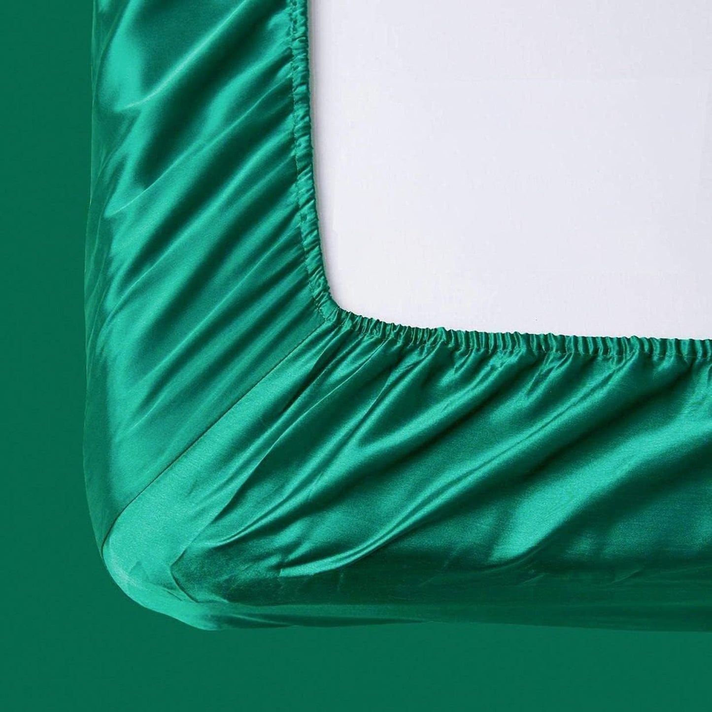 2000TC Microfibre Art Silk Satin Bedding Sheet Set - Green