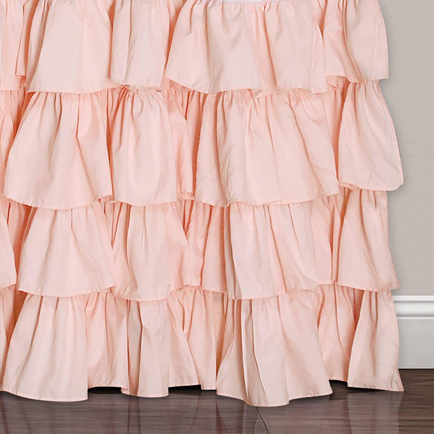 Butterfly Ruffle Print Window Curtain Panel Set 84 x 52 inch - Pink