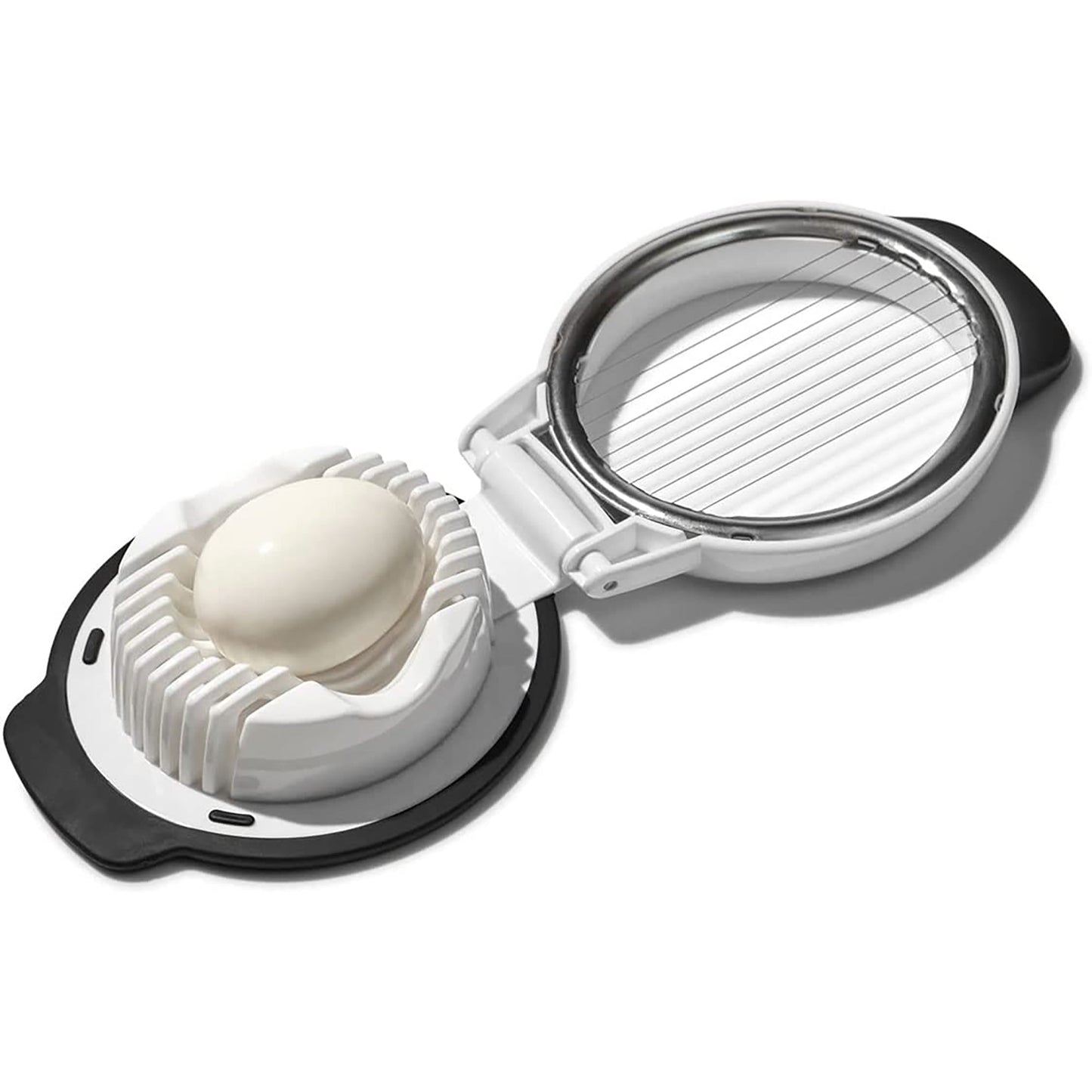 Stainless Steel Egg Slicer with Anti Slip Base - White