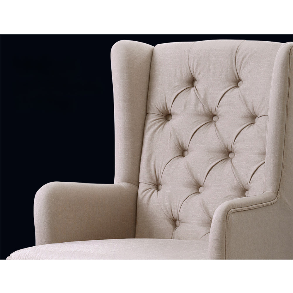Rocking Armchair Feedining Chair Fabric Armchairs Lounge Recliner Beige