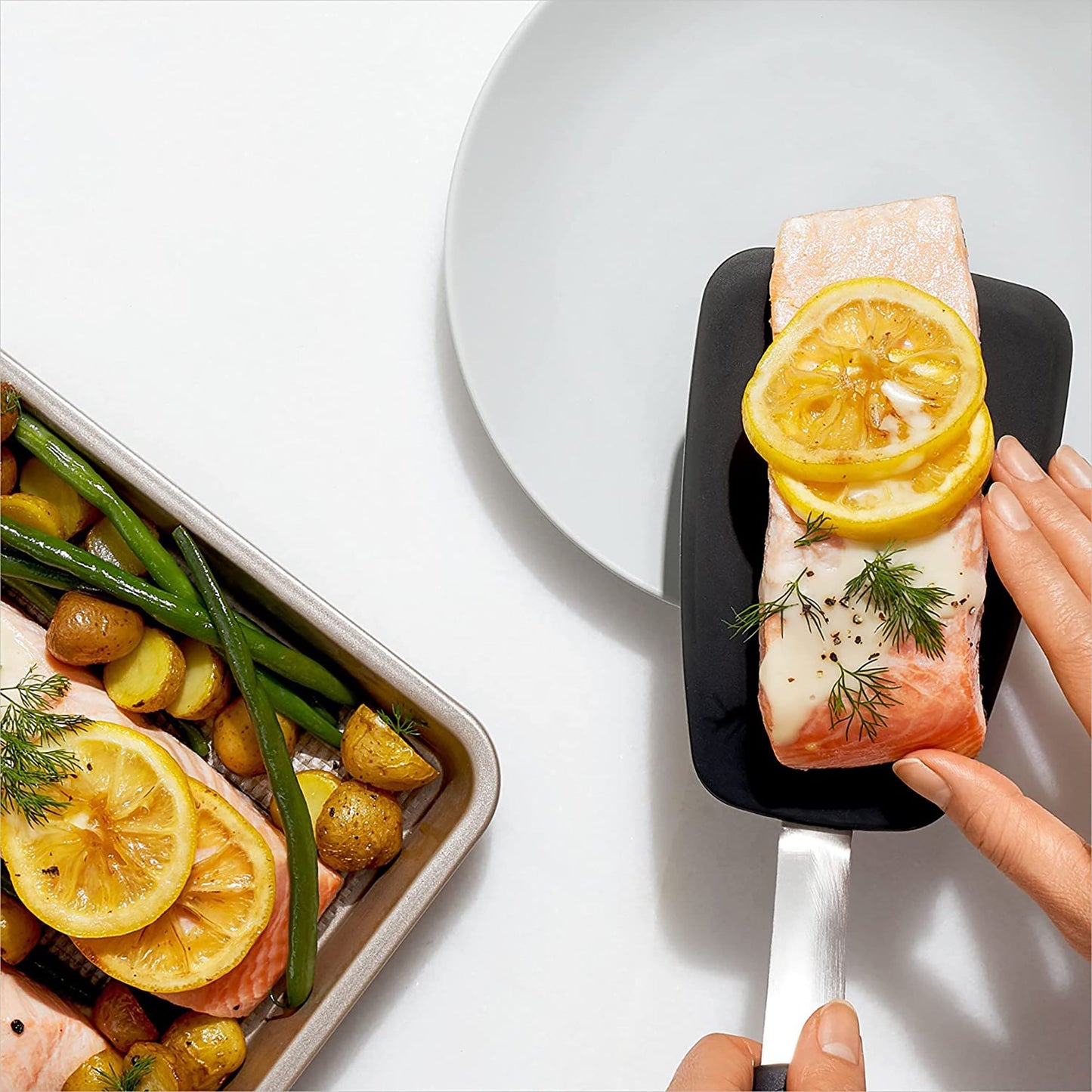 Large Silicone Cooking Spatula for Non-Stick Cookware - Black