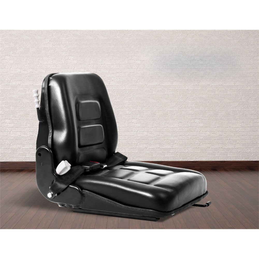 Universal Forklift Seat Excavator Truck Leather Backrest - Black