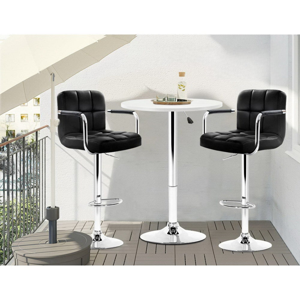 Bar Table Kitchen Tables Swivel Round Metal White