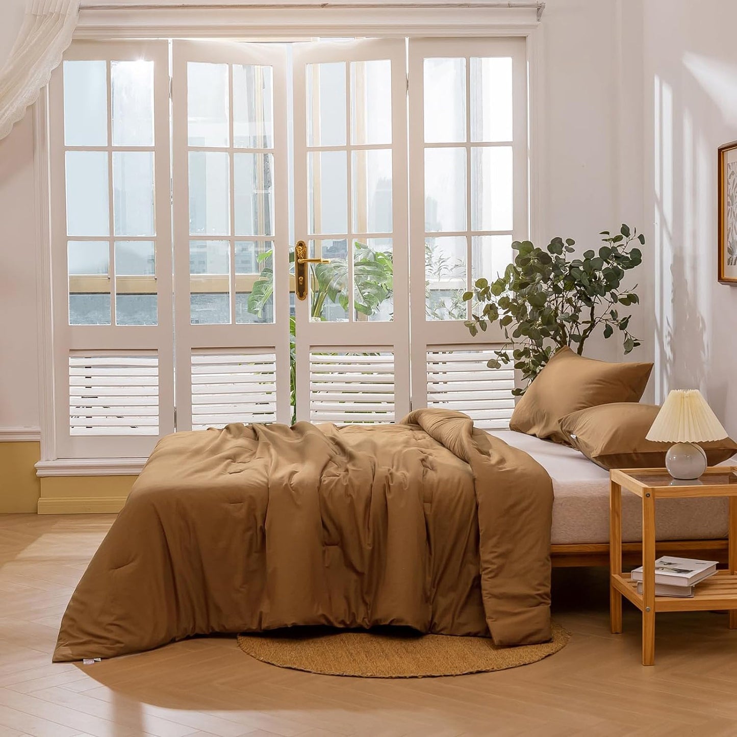 225TC Soft and Cozy Hypoallergenic Cotton Washed Quilt Cover Set - Orange