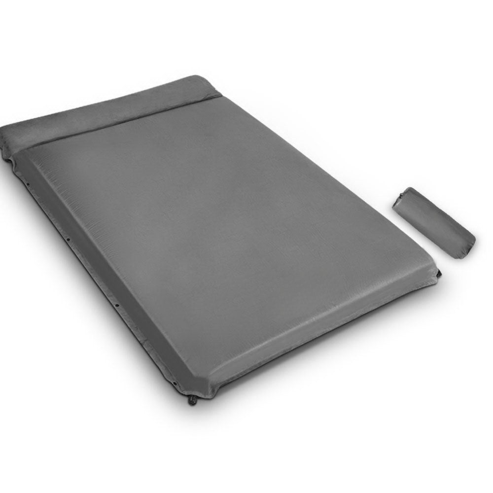 Camping Double Size Self Inflating Mattress - Grey