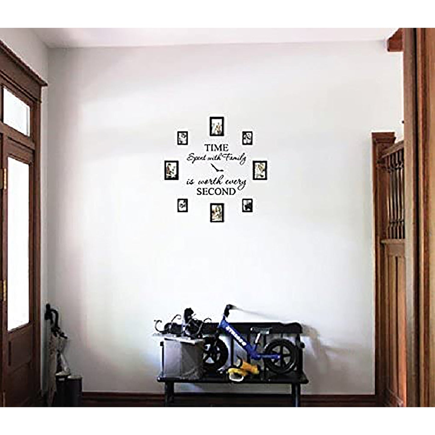 Time Spent with Family is Worth Every Second Home Wall Decal Sticker Clock - Black