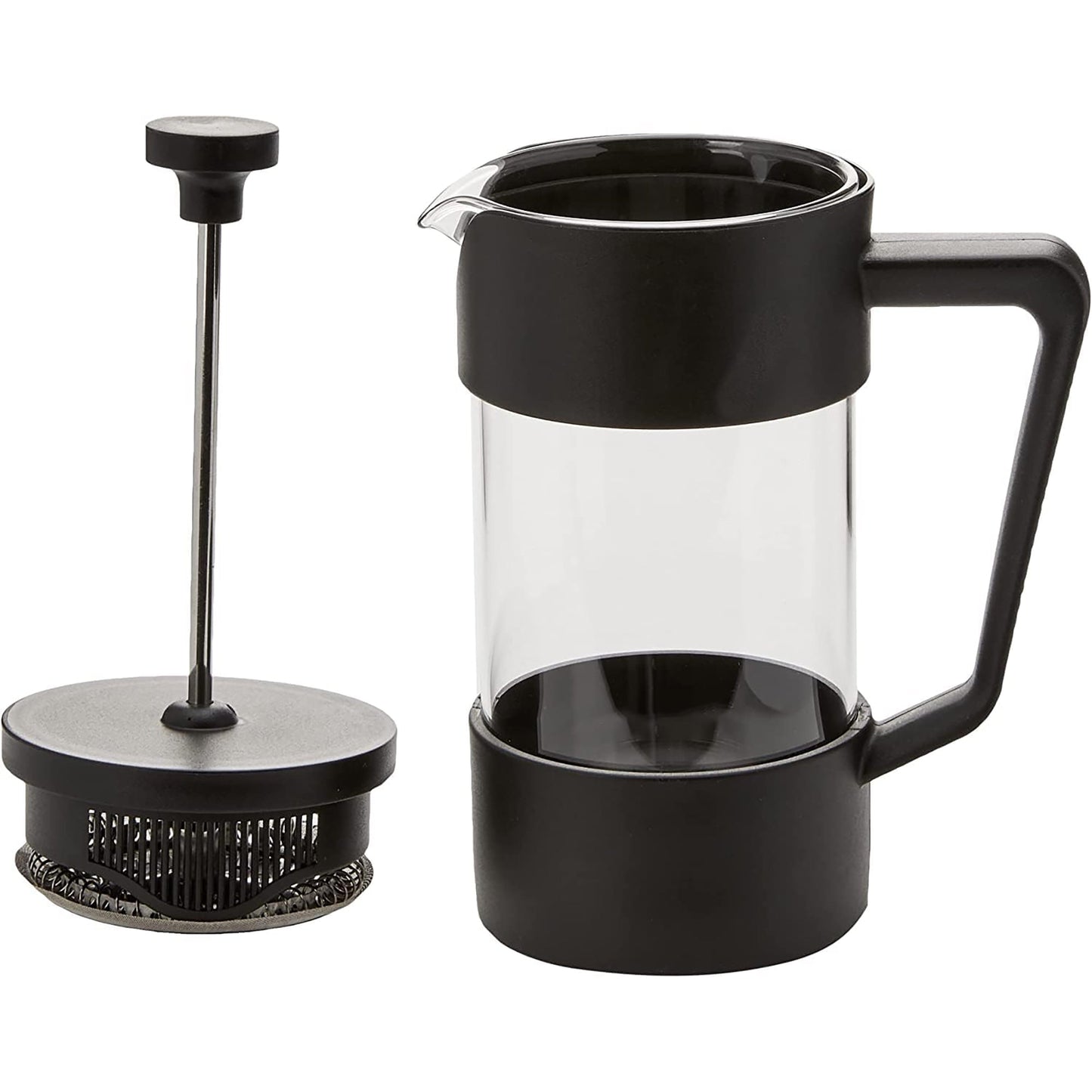 Borosilicate Glass Carafe Coffee Plunger 360 ml 2 Cup - Black