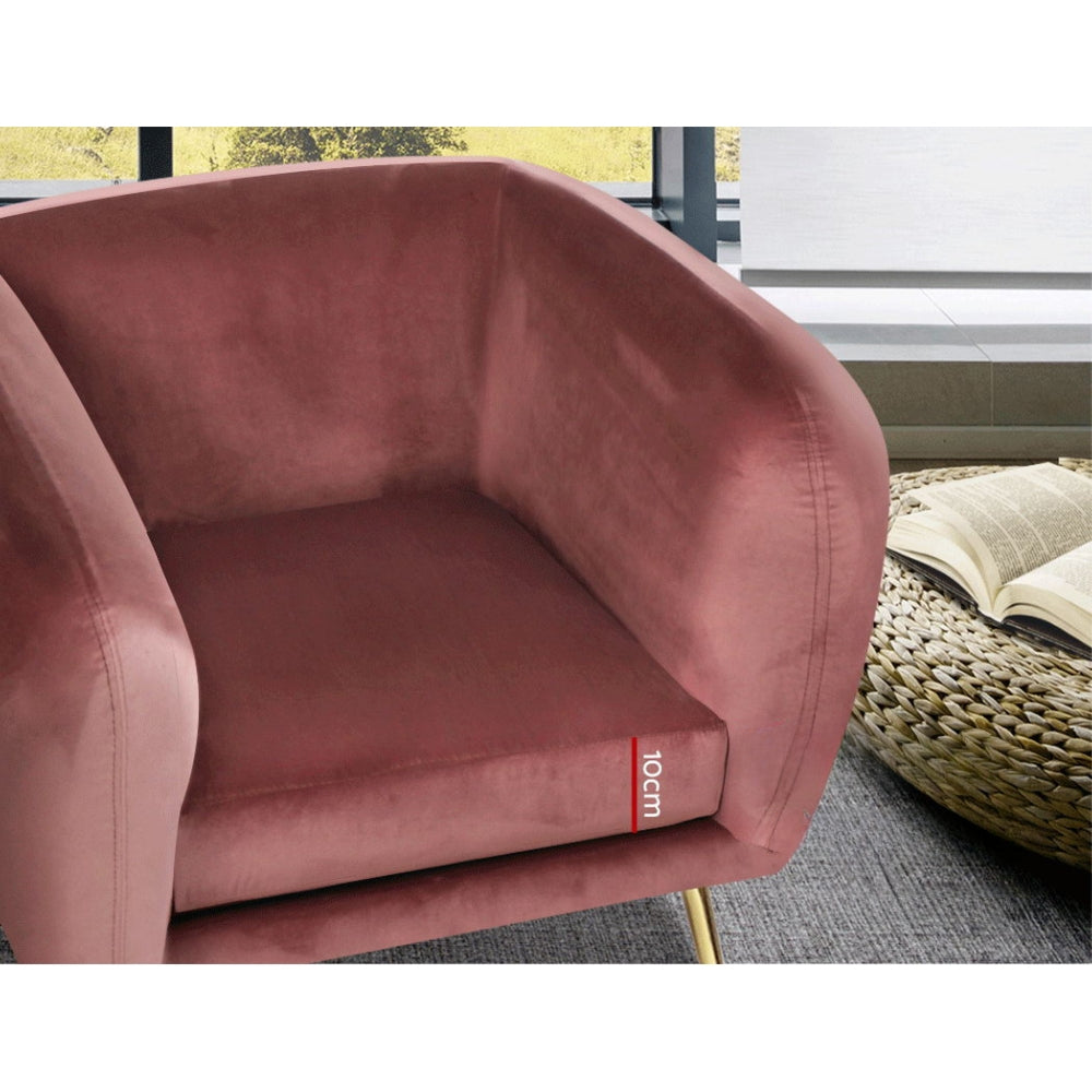 Armchair Lounge Sofa Arm Chair Accent Chairs Armchairs Couch Velvet Pink