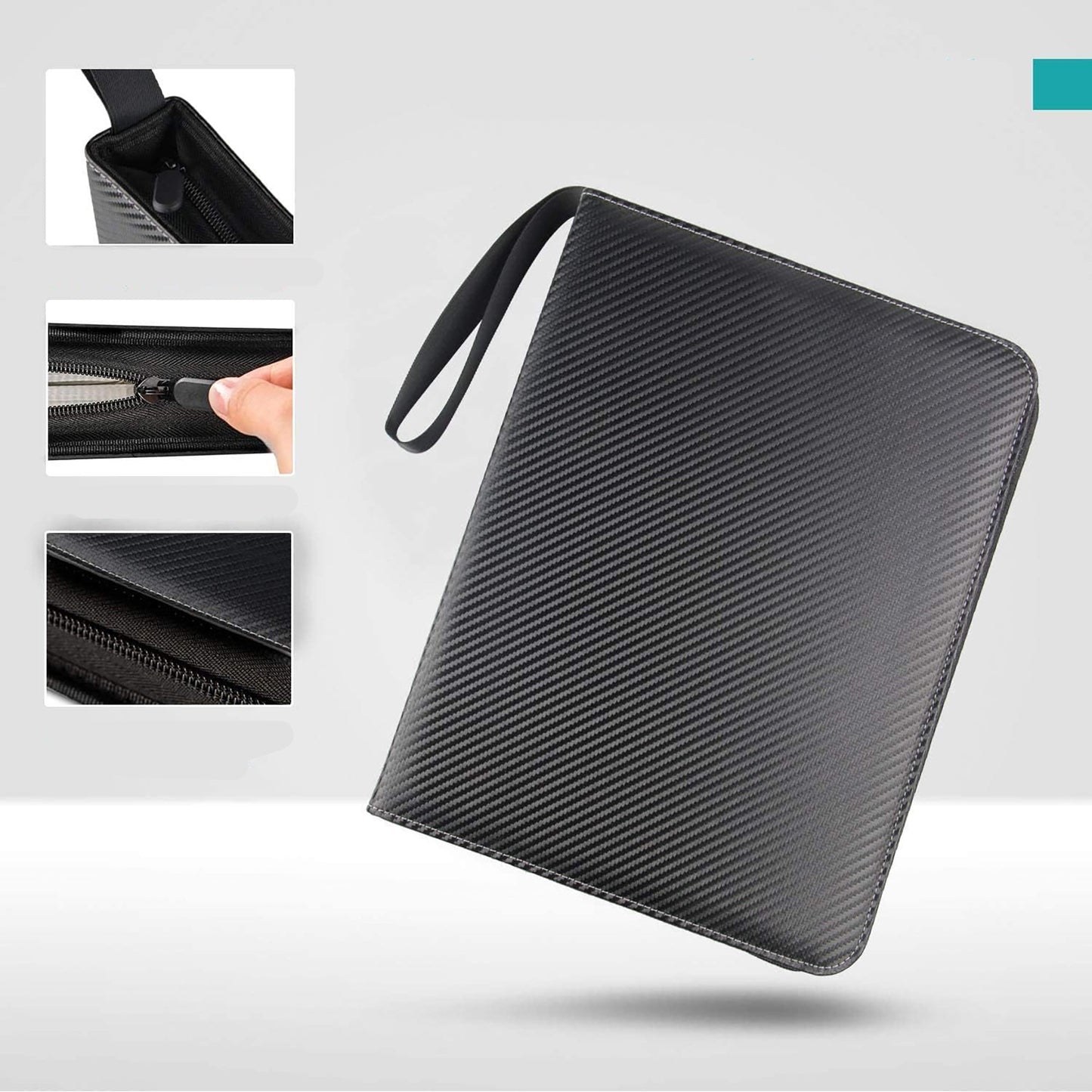 9-Pocket Pages Sleeves Card Binder Protector for PKMN Trading Cards 900 Pockets Card - Stripe Black
