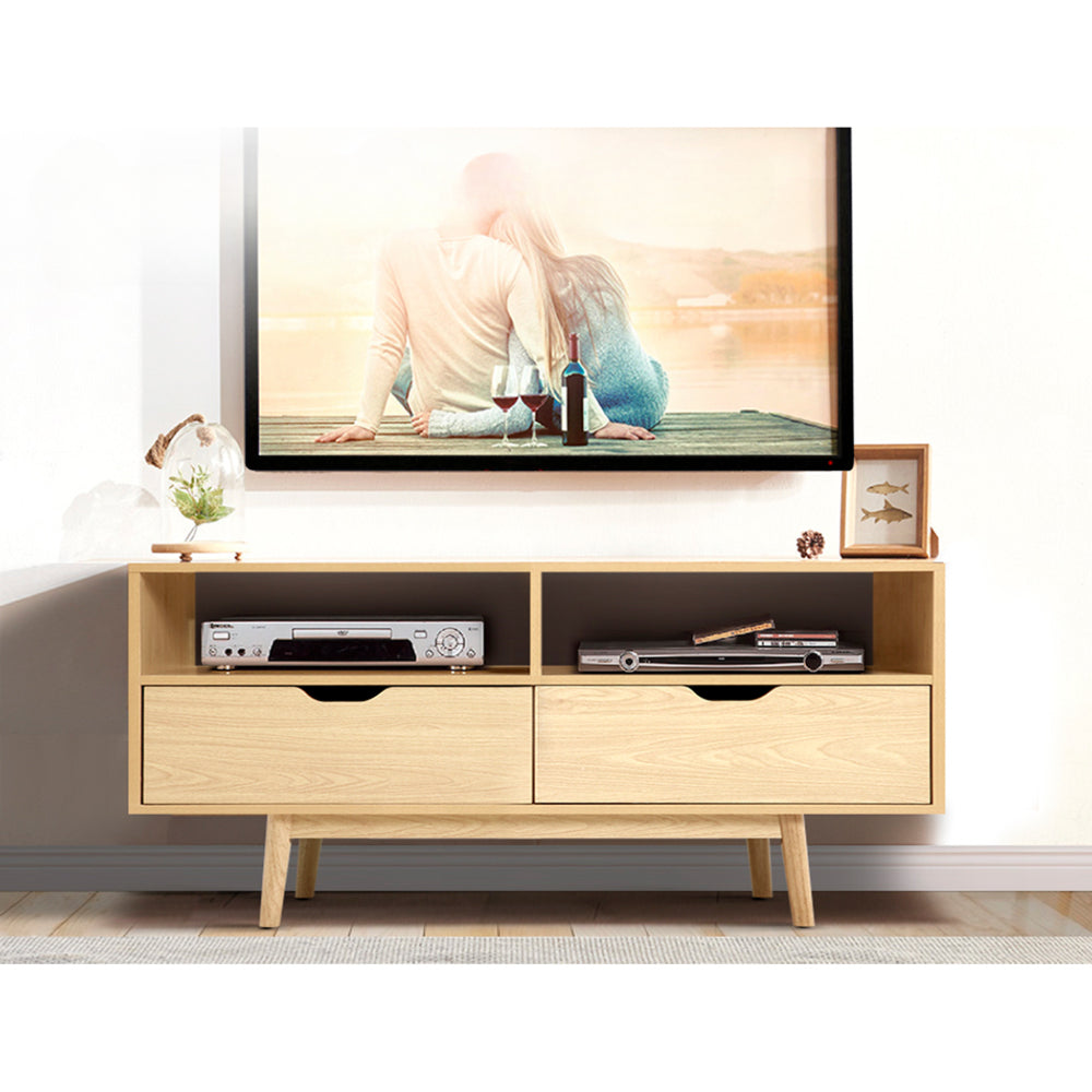 TV Cabinet Entertainment Unit Stand Wooden Storage 120cm
