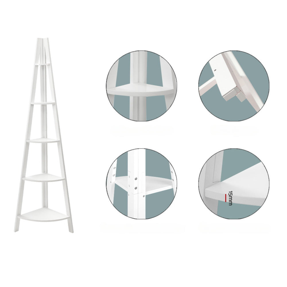 5 Tier Corner Ladder Display Shelf Home Storage Plant Stand Bookshelf