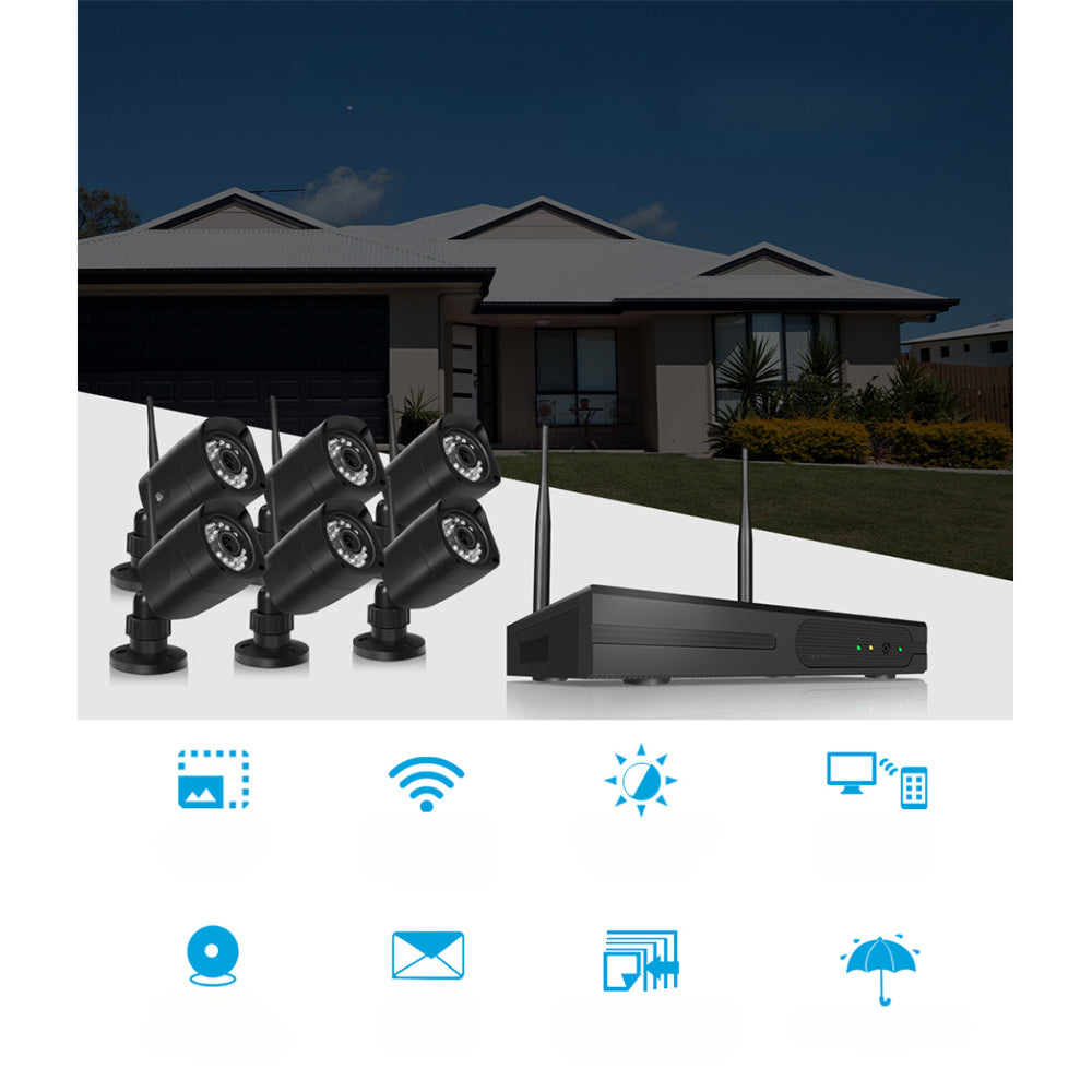 CCTV Wireless Security Camera System 8CH Home Outdoor WIFI 6 Square Cameras Kit 1TB
