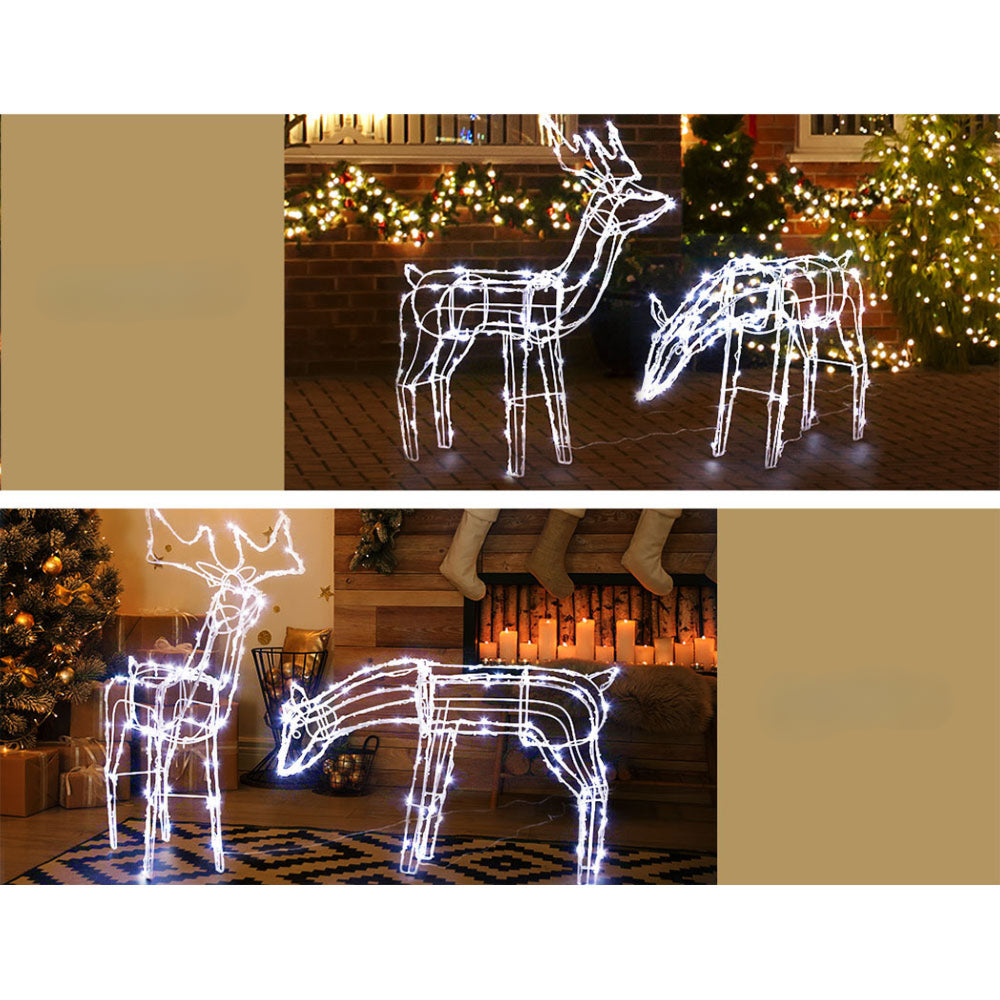 Solar Powered Christmas Motif Xmas Lights LED Rope Reindeer - 2m