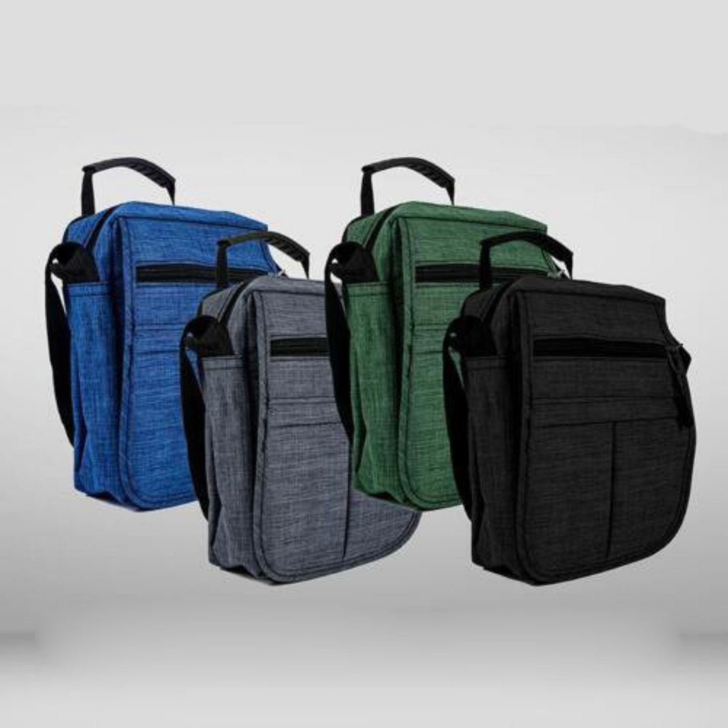 2pcs Adjustable Cross Body Shoulder Bag 3 Zipper Design with Multiple Pockets