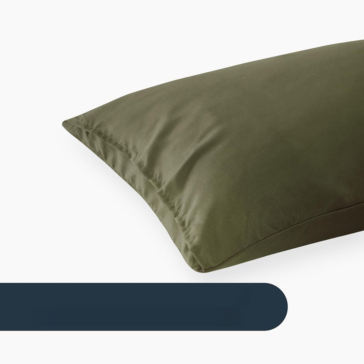 1000TC Ultra Soft Microfibre Pair of Pillowcases - Olive Green