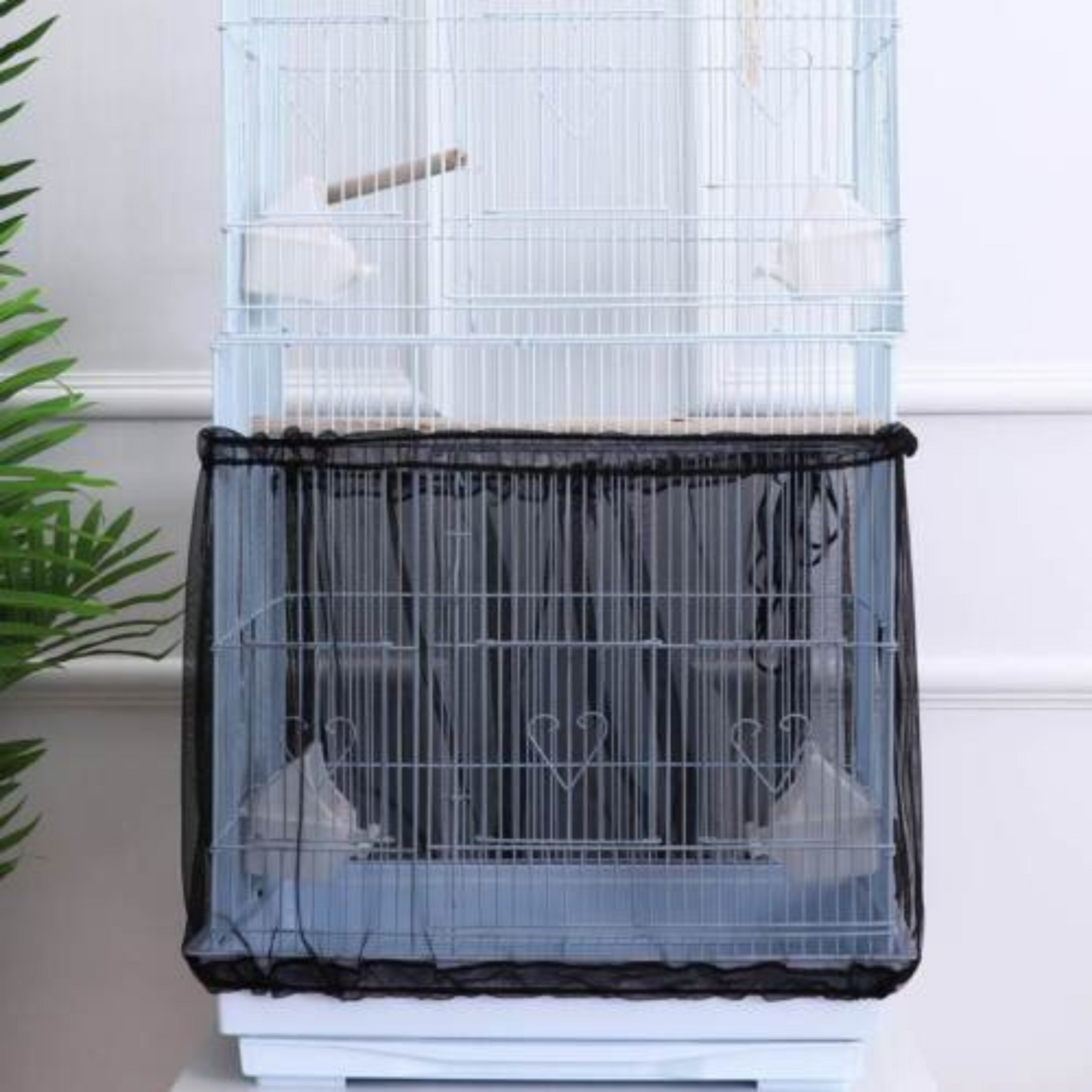 Mesh Skirt Shell Cover Nylon Net Seed Catcher for Pet Bird Cages