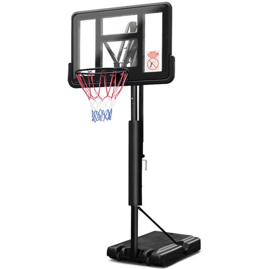 Basketball Hoop Stand System Ring Portable Net Adjustable 3.05M - Black