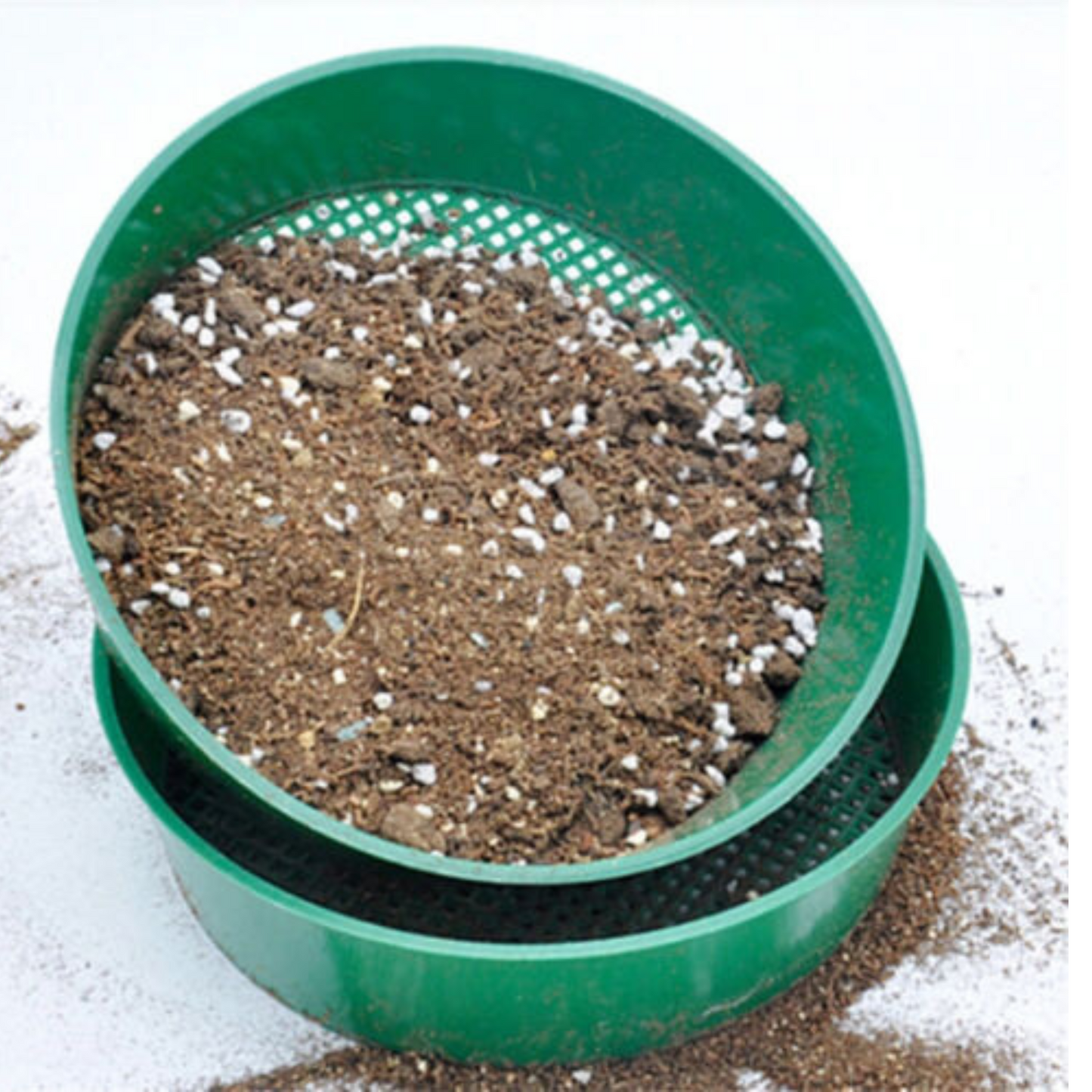 2pcs Garden Sieve for Soil Sand Green Mesh Stone Soil Small Gravel Sieves
