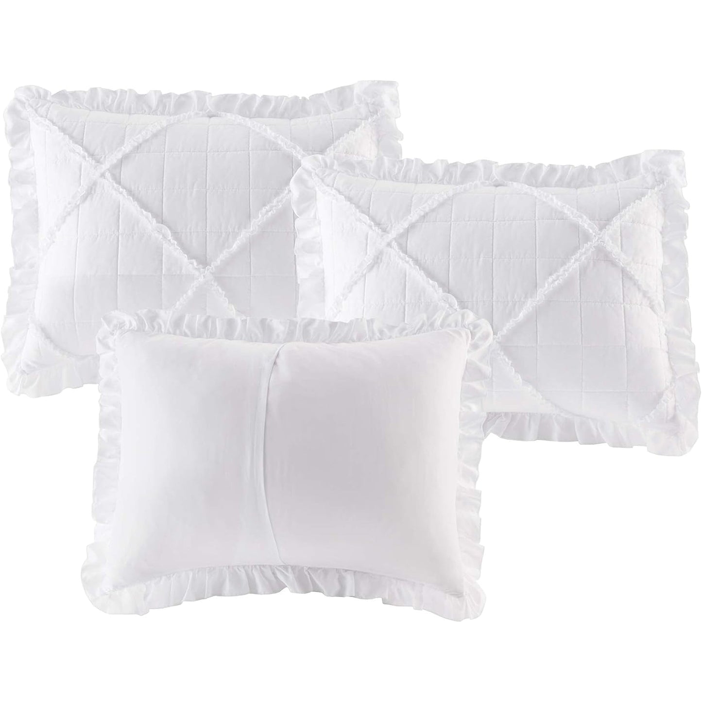 Tufted Cotton Quilted Diamond Ruffle Daybed Cover Set - Rosie White