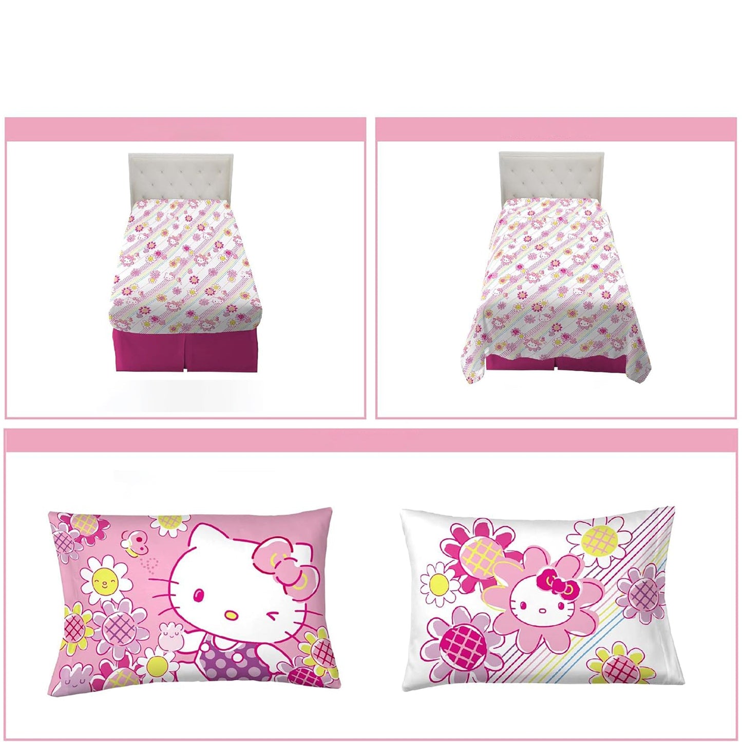 Kids Bedding Super Soft Microfibre Bed Sheet Set - Hello Kittty