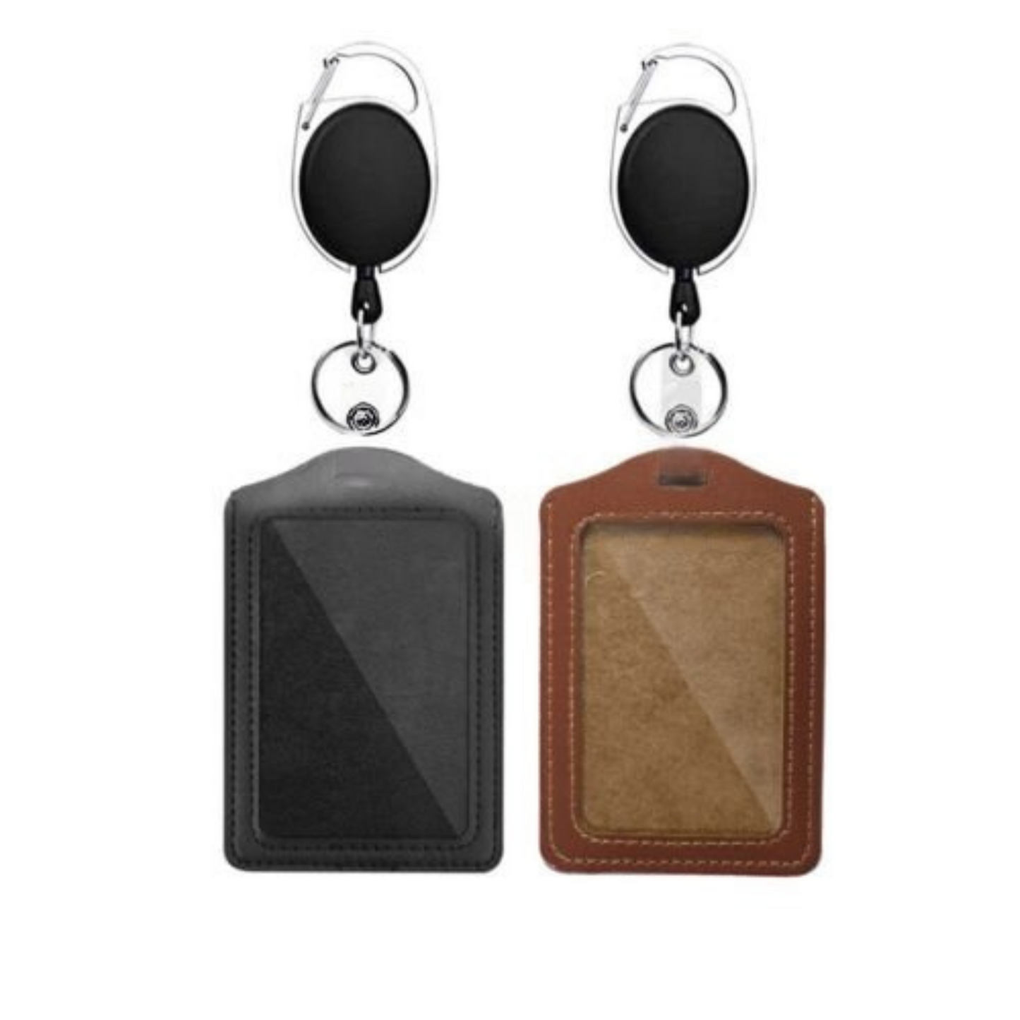 Retractable Lanyard ID Card Holder Business Badges Security Pass with Key Ring